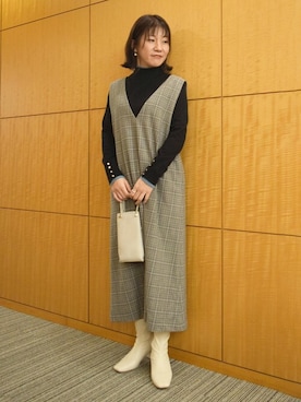 「MK MICHEL KLEIN（エムケーミッシェルクラン）のアイテム（ワンピース/ドレス）」を使った、MKミッシェルクランさん（レディース・165cm）の秋コーディネート