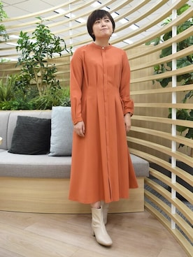 「MK MICHEL KLEIN（エムケーミッシェルクラン）のアイテム（ワンピース/ドレス）」を使った、MKミッシェルクランさん（レディース・158cm）の冬コーディネート
