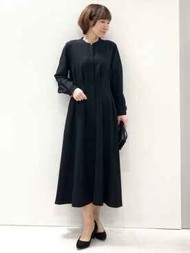 「MK MICHEL KLEIN（エムケーミッシェルクラン）のアイテム（ワンピース/ドレス）」を使った、MKミッシェルクランさん（レディース・157cm）の冬コーディネート