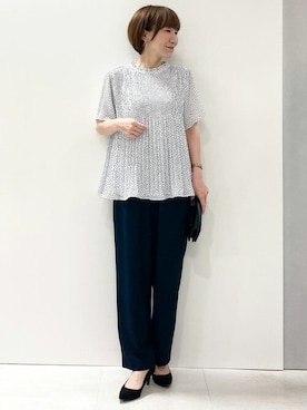 「MK MICHEL KLEIN（エムケーミッシェルクラン）のアイテム」を使った、MKミッシェルクランさん（レディース・157cm）の夏コーディネート
