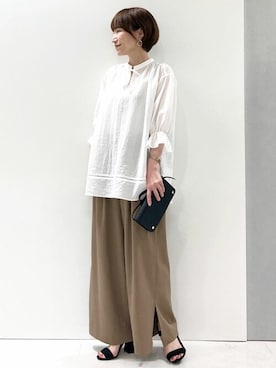 「MK MICHEL KLEIN（エムケーミッシェルクラン）のアイテム」を使った、MKミッシェルクランさん（レディース・157cm）の夏コーディネート
