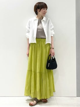 「MK MICHEL KLEIN（エムケーミッシェルクラン）のアイテム」を使った、MKミッシェルクランさん（レディース・157cm）の夏コーディネート
