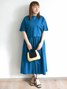 「MK MICHEL KLEIN（エムケーミッシェルクラン）のアイテム（ワンピース/ドレス）」を使った、MKミッシェルクランさん（レディース・157cm）の夏コーディネート