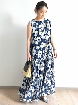 「MK MICHEL KLEIN（エムケーミッシェルクラン）のアイテム（ワンピース/ドレス）」を使った、MKミッシェルクランさん（レディース・151cm）の夏コーディネート