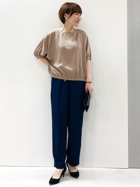 「MK MICHEL KLEIN（エムケーミッシェルクラン）のアイテム」を使った、MKミッシェルクランさん（レディース・157cm）の夏コーディネート
