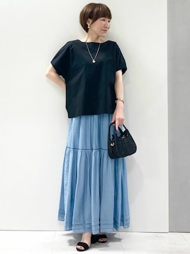 「MK MICHEL KLEIN（エムケーミッシェルクラン）のアイテム」を使った、MKミッシェルクランさん（レディース・157cm）の夏コーディネート