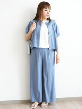 「MK MICHEL KLEIN（エムケーミッシェルクラン）のアイテム」を使った、MKミッシェルクランさん（レディース・157cm）の夏コーディネート