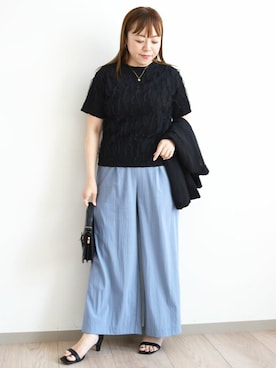 「MK MICHEL KLEIN（エムケーミッシェルクラン）のアイテム」を使った、MKミッシェルクランさん（レディース・157cm）の夏コーディネート