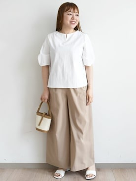 「MK MICHEL KLEIN（エムケーミッシェルクラン）のアイテム」を使った、MKミッシェルクランさん（レディース・157cm）の夏コーディネート