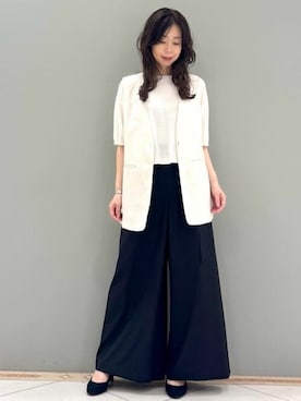 「MK MICHEL KLEIN（エムケーミッシェルクラン）のアイテム」を使った、MKミッシェルクランさん（レディース・157cm）の夏コーディネート