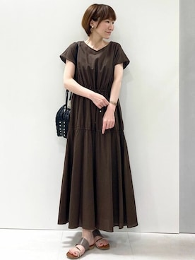 「MK MICHEL KLEIN（エムケーミッシェルクラン）のアイテム（ワンピース/ドレス）」を使った、MKミッシェルクランさん（レディース・157cm）の夏コーディネート