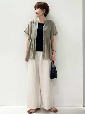 「MK MICHEL KLEIN（エムケーミッシェルクラン）のアイテム」を使った、MKミッシェルクランさん（レディース・157cm）の夏コーディネート