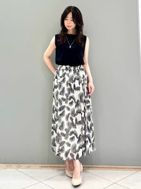 「MK MICHEL KLEIN（エムケーミッシェルクラン）のアイテム」を使った、MKミッシェルクランさん（レディース・157cm）の夏コーディネート
