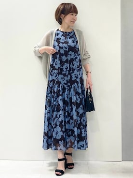 「MK MICHEL KLEIN（エムケーミッシェルクラン）のアイテム（ワンピース/ドレス）」を使った、MKミッシェルクランさん（レディース・157cm）の夏コーディネート