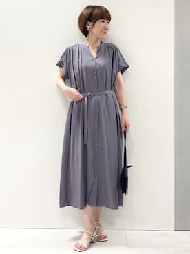 「MK MICHEL KLEIN（エムケーミッシェルクラン）のアイテム（ワンピース/ドレス）」を使った、MKミッシェルクランさん（レディース・157cm）の夏コーディネート
