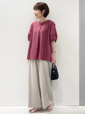 「MK MICHEL KLEIN（エムケーミッシェルクラン）のアイテム」を使った、MKミッシェルクランさん（レディース・157cm）の夏コーディネート