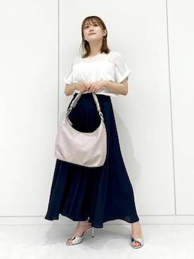 「MK MICHEL KLEIN（エムケーミッシェルクラン）のアイテム」を使った、MKミッシェルクランさん（レディース・152cm）の夏コーディネート