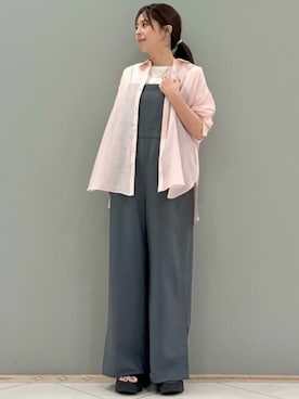 「アイテム（サロペット/オーバーオール）」を使った、MKミッシェルクランさん（レディース・153cm）の夏コーディネート