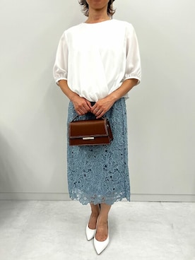 「花柄スカート」｜MKミッシェルクランさん（レディース・151cm）の秋コーディネート