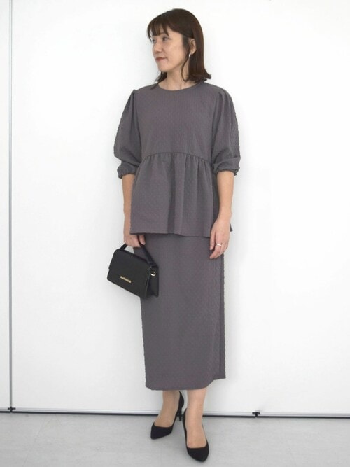 MK MICHEL KLEIN（エムケー ミッシェルクラン） スカート エンボス加工