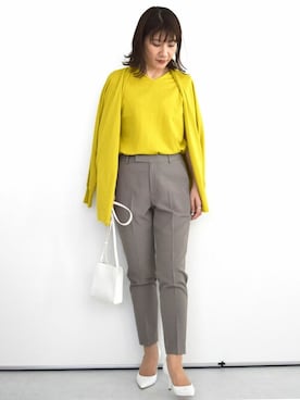 「アイテム（スーツパンツ）」を使った、MKミッシェルクランさん（レディース・163cm）の秋コーディネート
