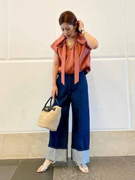 「COTTO（コトゥー）のアイテム」を使った、journal standard L'essage 銀座店スタッフさん（レディース・163cm）の夏コーディネート