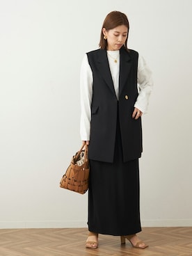 「journal standard L'essage（ジャーナルスタンダードレサージュ）のアイテム（その他アウター）」を使った、journal standard L'essage 銀座店スタッフさん（レディース・164cm）の冬コーディネート