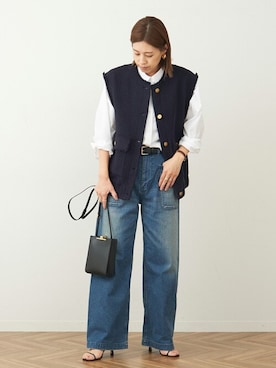 「journal standard L'essage（ジャーナルスタンダードレサージュ）のアイテム（その他アウター）」を使った、journal standard L'essage 銀座店スタッフさん（レディース・164cm）の冬コーディネート