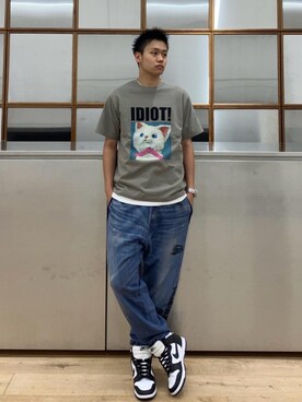 「ワイドパンツ 」｜「アイテム（スウェットパンツ）」を使った、Linさん（メンズ・177cm）の夏コーディネート