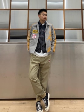 「撥水」｜「アイテム（ブルゾン）」を使った、Linさん（メンズ・177cm）の夏コーディネート