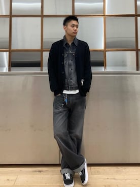 「ワイドパンツ 」｜「アイテム（デニムジャケット）」を使った、Linさん（メンズ・177cm）の夏コーディネート