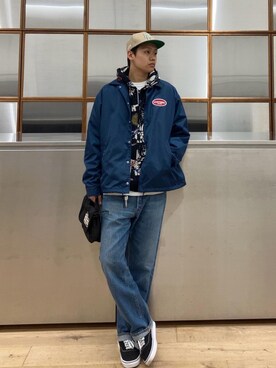 「HYSTERIC GLAMOUR（ヒステリックグラマー）のアイテム（ナイロンジャケット）」を使った、Linさん（メンズ・177cm）の秋コーディネート