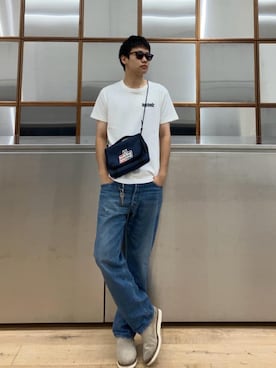 「シャツ 」｜「アイテム（その他アウター）」を使った、Linさん（メンズ・177cm）の秋コーディネート