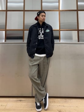 「HYSTERIC GLAMOUR（ヒステリックグラマー）のアイテム（ナイロンジャケット）」を使った、Linさん（メンズ・177cm）の秋コーディネート
