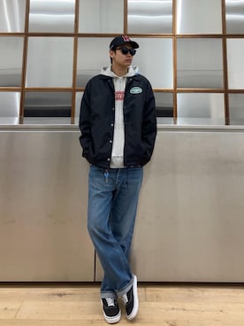 「HYSTERIC GLAMOUR（ヒステリックグラマー）のアイテム（ナイロンジャケット）」を使った、Linさん（メンズ・177cm）の秋コーディネート