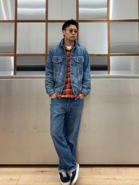 「シャツ 」｜「アイテム（ジャケット/アウター）」を使った、Linさん（メンズ・177cm）の秋コーディネート