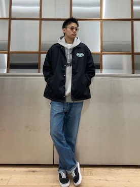 「HYSTERIC GLAMOUR（ヒステリックグラマー）のアイテム（ナイロンジャケット）」を使った、Linさん（メンズ・177cm）の秋コーディネート