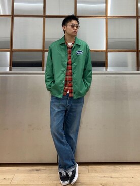 「HYSTERIC GLAMOUR（ヒステリックグラマー）のアイテム（ナイロンジャケット）」を使った、Linさん（メンズ・177cm）の秋コーディネート
