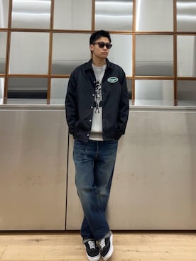 「HYSTERIC GLAMOUR（ヒステリックグラマー）のアイテム（ナイロンジャケット）」を使った、Linさん（メンズ・177cm）の秋コーディネート