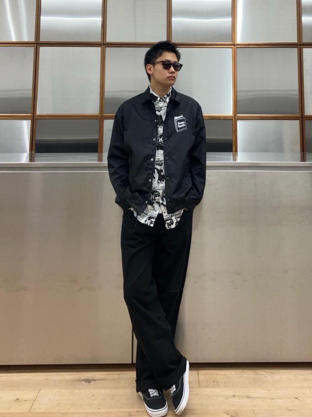 SONIC YOUTH/GOO SCRATCH柄 レギュラーカラーシャツを使ったメンズ人気