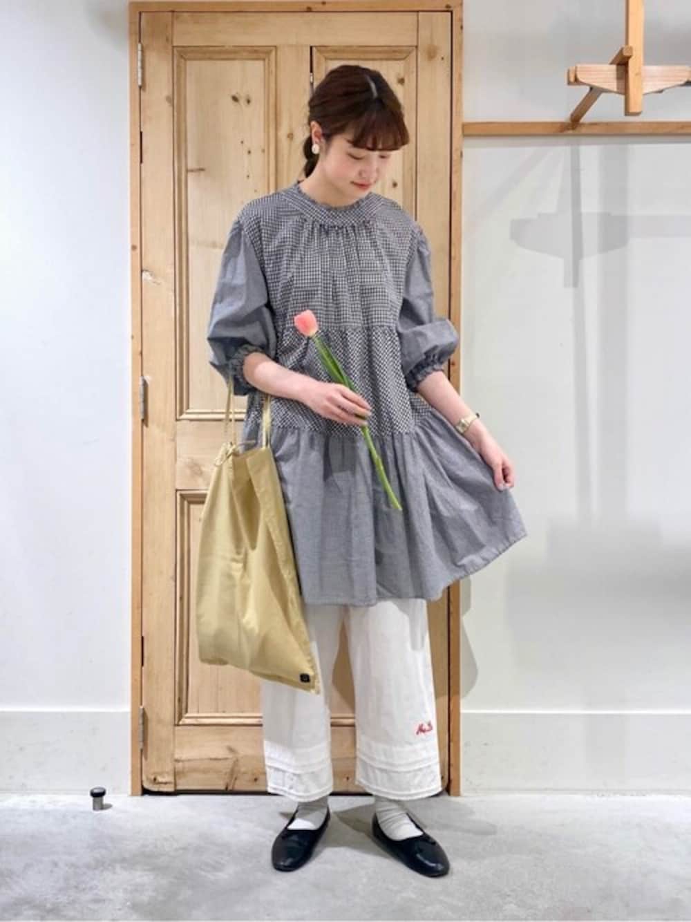 malle Cotton poplin モノグラム裾レースパンツ Malle（マル）の「Malle cotton poplin モノグラム裾レース