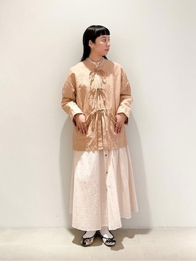 「yuni（ユニ　）のアイテム（シャツワンピース）」を使った、bulle de savonさん（レディース・154cm）の秋コーディネート