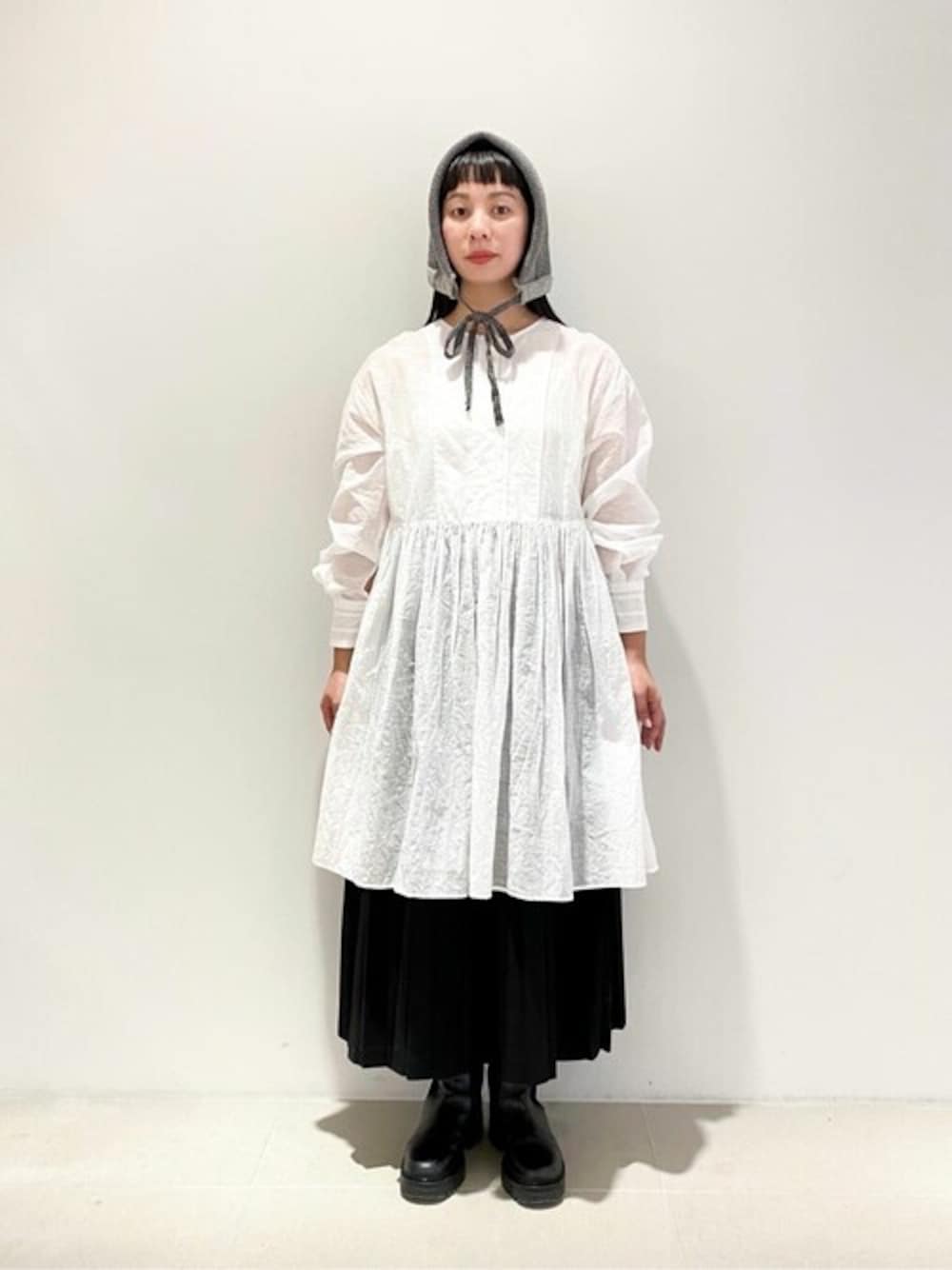 yuni Recycle/Cotton/Nylon 2way ペプラムブラウス yuni（ユニ ）の「Recycle/Cotton/Nylon 2way peplum ブラウス