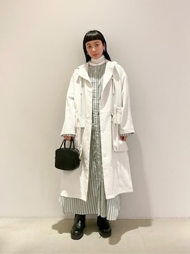 「yuni（ユニ　）のアイテム（シャツワンピース）」を使った、bulle de savonさん（レディース・154cm）の春コーディネート