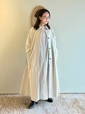 「yuni（ユニ　）のアイテム（シャツワンピース）」を使った、bulle de savonさん（レディース・152cm）の春コーディネート