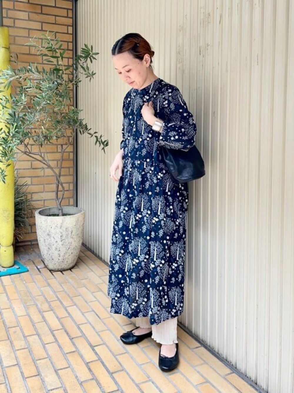 34 bull de savon ビュルデサボン 刺繍 花柄 ロング ワンピース