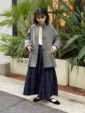 「yuni（ユニ　）のアイテム（その他アウター）」を使った、bulle de savonさん（レディース・158cm）の秋コーディネート