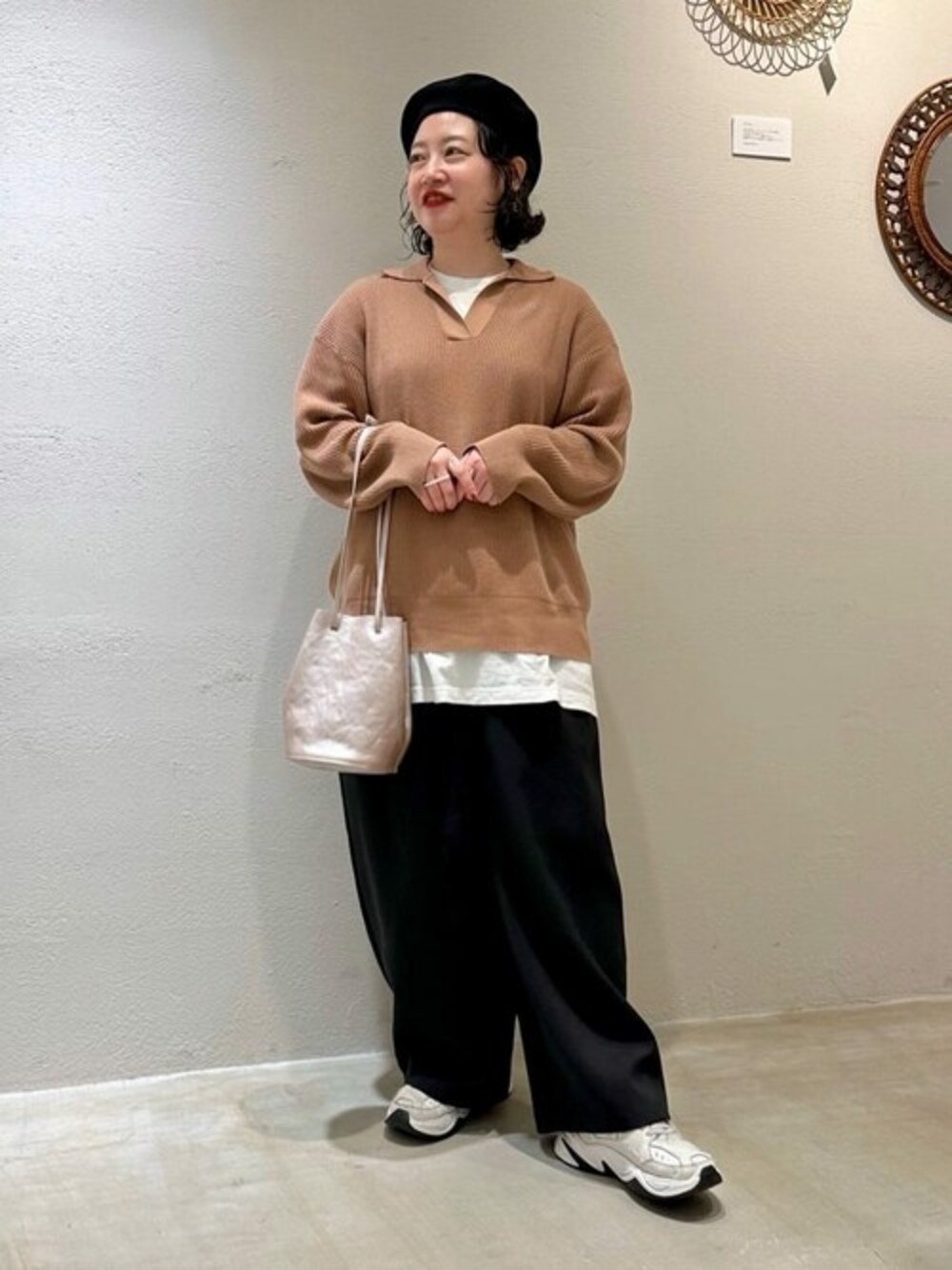 yuni（ユニ ）の「POTTER ワッフル衿プルオーバー（ニット