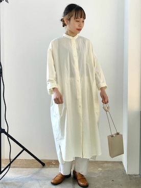 「yuni（ユニ　）のアイテム（シャツワンピース）」を使った、bulle de savonさん（レディース・152cm）の夏コーディネート