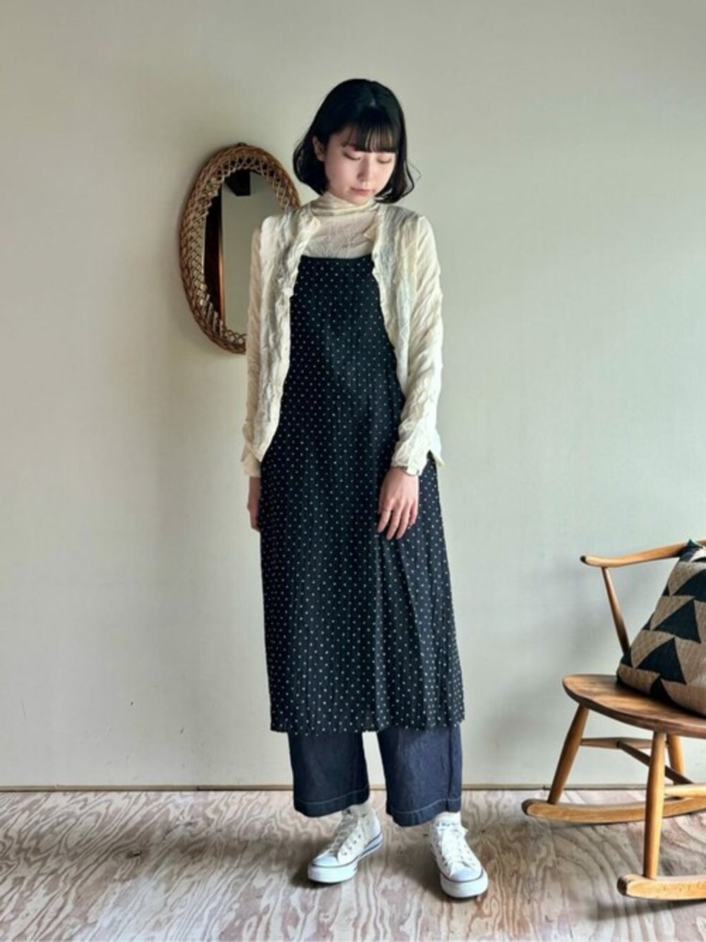 新品タグ付 yuni コットン/リネン デニム テーパードパンツ yuni（ユニ